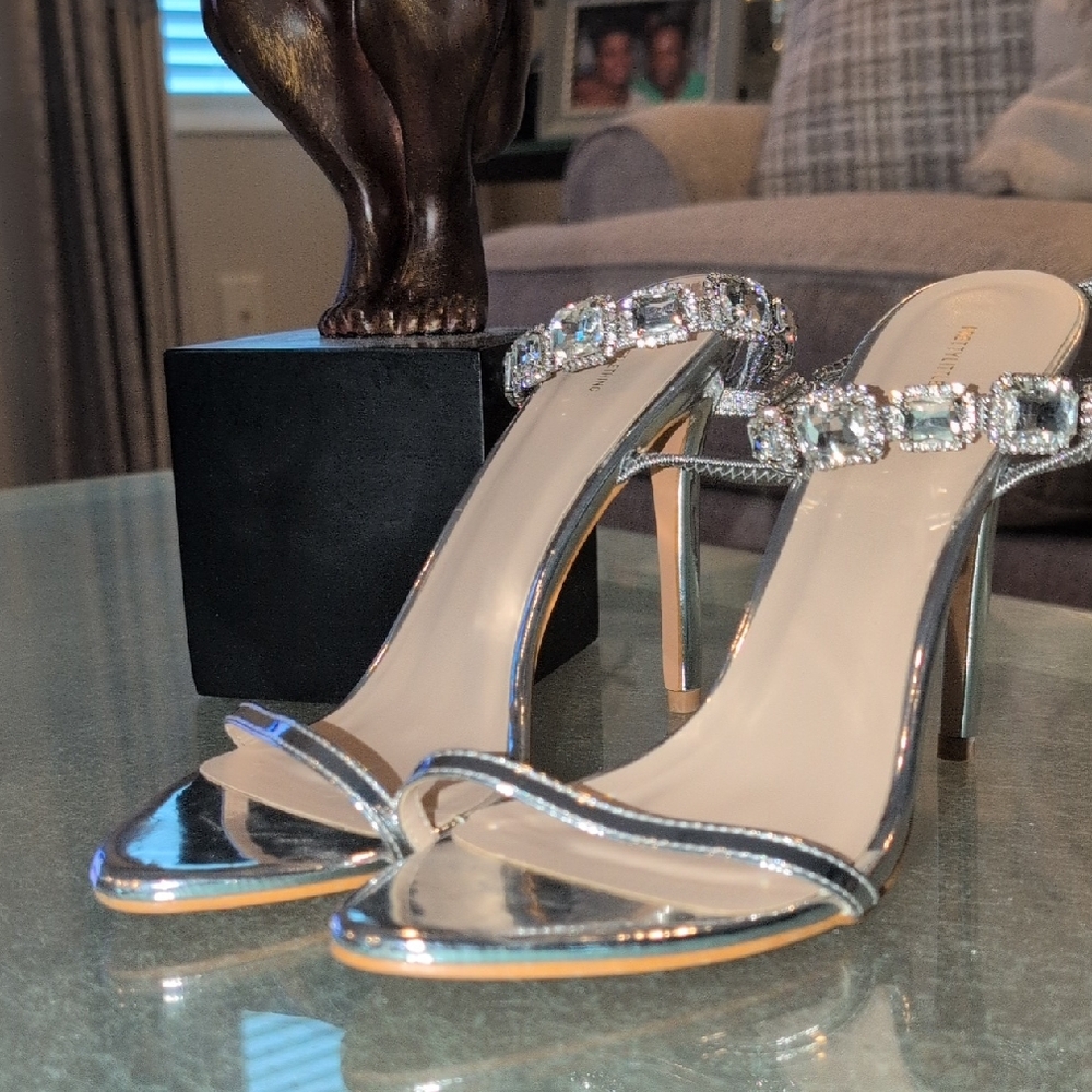 Elegant Silver Women's Heels